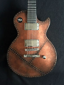 Gibson Les Paul with faux "riveted copper" finish