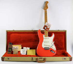 1984 Fender Fullerton '57 RI Stratocaster Fiesta Red W/ Original Case One Owner