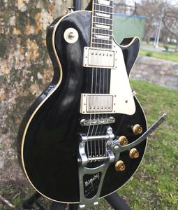 1994 Gibson Custom Shop Ebony Historic Les Paul Blackie 1957 Bigsby W/ Case