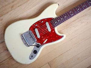 1966 Fender Mustang Vintage Electric Guitar Olympic White 100% Original w/ohsc