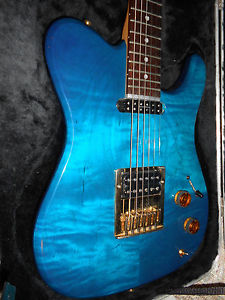 Peavey Cropper Classic Trans Blue Flamey Body Crafted in the USA