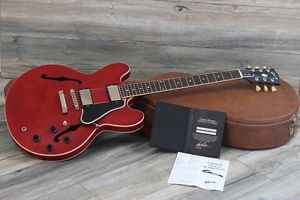 MINTY! 2013 Gibson ES335 Hollow Body Electric Guitar in Satin Red Finish!