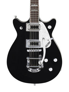 Gretsch G5445T Double Jet Electric Guitar with Bigsby, Black, Rosewood (NEW)