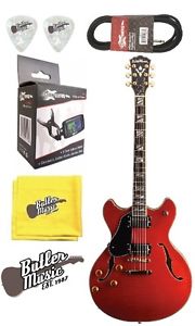 Washburn HB35WRLHK Electric Hollow Body Lefty Guitar w/Hard Case, Tuner + More