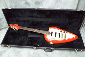 American Showster The Biker Guitar Red  w/HardCase From Japan Used #U175