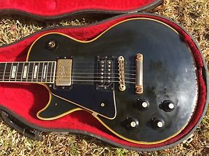Vintage 1972 Gibson Les Paul Custom black, LEFT HAND !! Original with case