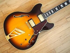D'angelico Excel DC Semi-Hollowbody Electric Guitar Kent Armstrong w/hc, EX-DC