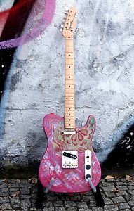 Baboushka Telecaster - Pink Flower custom - Paisley - handgebaut in Berlin