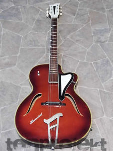 vintage HERRNSDORF thin semi Akustik hollow archtop E Gitarre Deutschland 1960`