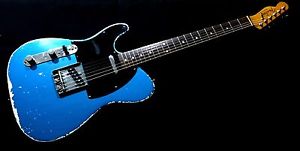 LEFTY! Fender Custom Relic MJT Telecaster Guitar Lake Placid Blue Aged Nitro HSC
