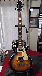 Guitar Electric Les Paul Gibson Sunburst (Copy) signed by Genesis Band with COA