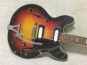 1960's Univox Custom Supreme Hollowbody Guitar + Case Japan MIJ Aria Matsumoku