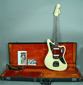 1966 Fender Jaguar Vintage American Electric Guitar Olympic White OHSC USA !!