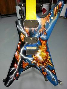 DEAN Dimebag ML custom painted by Gentry Riley Hellfire - owned by Death Rattle
