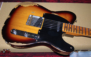 2017 Fender 1952 Telecaster Heavy Relic CS Handwound PU's 2-Tone Sunburst Light