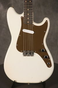 1963 Fender Musicmaster original WHITE w/RARE BROWN pickguard!!! CLEAN!!!