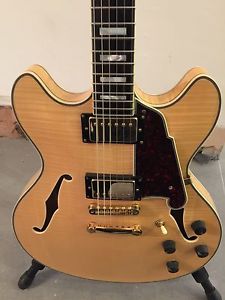 D'Angelico EX-DC DoubleCut Semi-Hollow Electric Guitar In Natural Maple