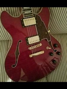 d'angelico ex-dc electric guitar semi hollow body 2013 cherry red