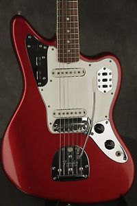 all original 1966 Fender Jaguar CANDY APPLE RED! dots + binding!!! 