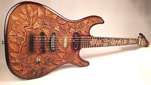 Blueberry New Handmade Top-carved Electric Guitar "Floral" w/ Seymour Duncan set