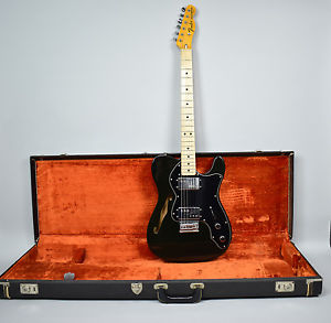 1972 Fender Vintage Telecaster Thinline Custom Black Semi-Hollow Guitar w/OHSC