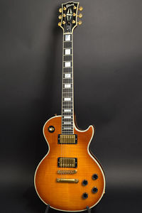 Gibson USA Les Paul Custom Flame Maple Top Honey Burst FreeShipping Used #G218