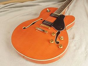 2017 Yamaha AES1500 Semi-Hollowbody Figured Orange Electric Guitar ~ Unplayed!