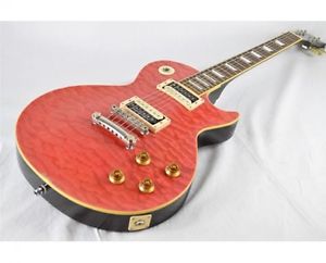 EDWARDS / E-LP-92SD/QM Pink w/soft case F/S Guiter Bass From JAPAN #A3250