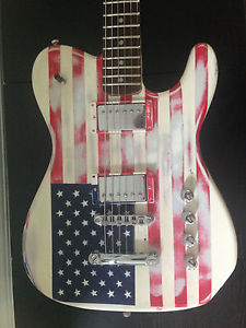Custom Built American Flag Relic'd Telecaster Type Guitar.