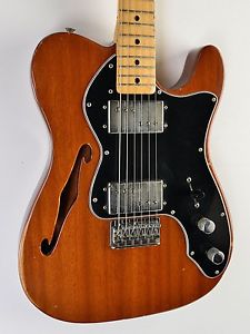 1972 Fender Telecaster Thinline ~MAHOGANY~ with BLACK Pickguard 1970s Vintage