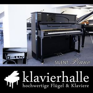 Neuwertiges Grotrian-Steinweg Klavier, Modell Concertino Silent, schwarz poliert