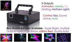 CR Power N 7 Colour 5 Output DJ Disco Party Laser  ILDA Animation 3D  Grating