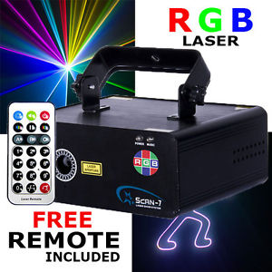 CR-TEC SCAN-7 620mW American RGB DJ Laser Projector . Free Remote - 638nm Red