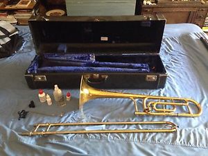 Vintage King 3b Trombone With F Attachment And Case No Mouthpiece Brass Band