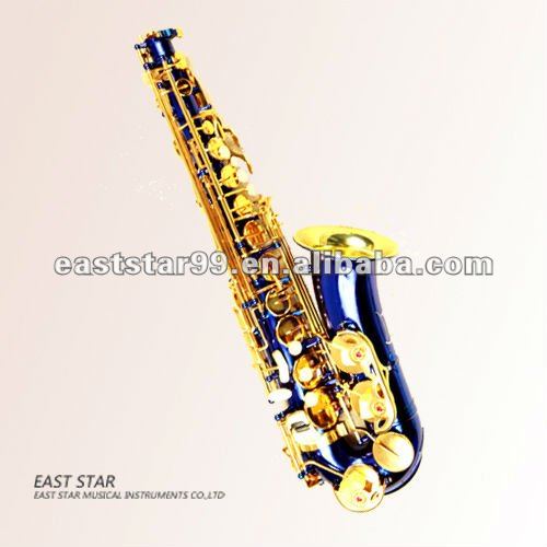 blue lacquer alto saxophone