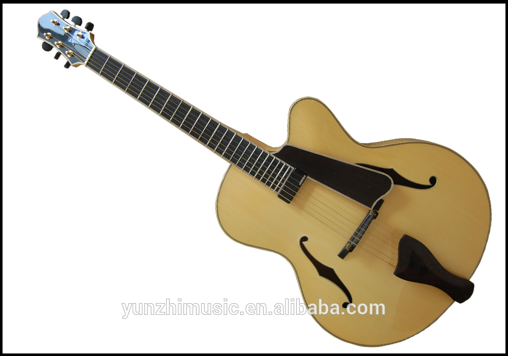 17 inch fully handmade solid wood archtop electric jazz guitar