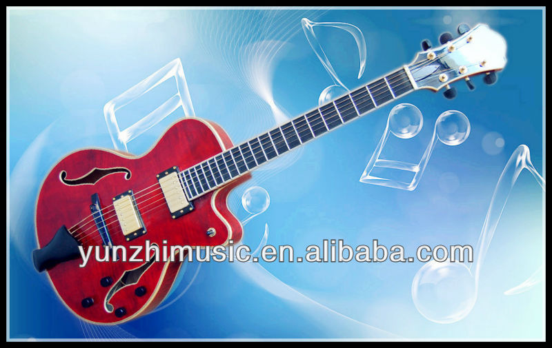 15'' fully handmade AAA maple wood archtop electric guitar