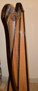Elegantissima Arpa Celtica Tenon T07-34 Corde Con Semitoni, NUOVA,Mai Suonata