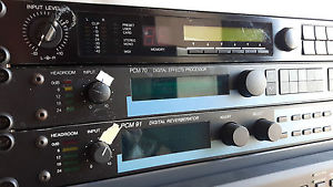 19" Studio rack with Lexicon outboard, Yamaha and Fostex 24 track recorder,