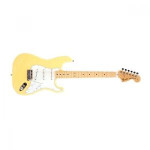 Fender Exclusive Classic 70s Yellow White Stratocaster Maple Electric Guitar JP