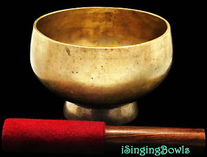Antique Tibetan Singing Bowl: Stem 6", circa 18th Century, E4-10 & G#5+10.VIDEO