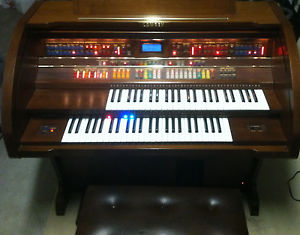 Lowrey Premier Organ with padded Bench; Walnut finish,  Beautiful tones & Finish