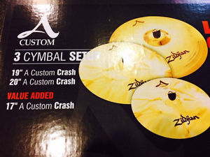 Zildjian A Custom 17", 19" & 20" Crash Pack   Cymbal Set $599