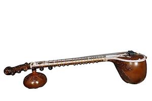 PROFESSIONAL SITAR TEAK WOOD DOUBLE PUMPKIN WITH FIBRE GLASS BOX STRING SET