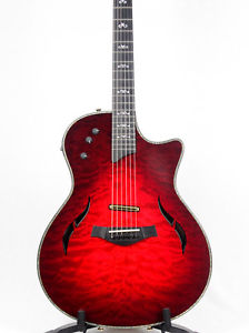 2011 Taylor Custom T5 red quilt electric guitar - 10017009