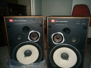 Vintage JBL 4312A Studio Monitors in walnut cabinet