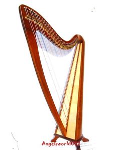 Irische Roundback Harfe 38 Saiten Halbtonklappen NEU incl Tragetasche