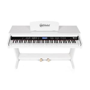 PIANOFORTE DIGITALE BIANCO MIDI 88 TASTI ALTA QUALITÀ SCHUBERT LCD DEMO EFFETTI