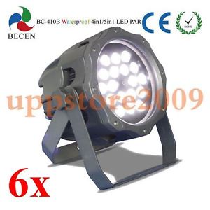 6pcs Waterproof 18x12w LED Light PAR64 rgbwa 5in1 Outdoor Stage Party lighting