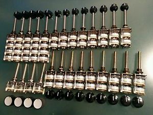 Elma NOS 4-2-1-Pole Gold Rotary Switch 12-24 Positions plus knobs, lot of 26